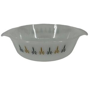Vintage Fire King 1 Quart Casserole Dish Blue Gold Star Milk Glass